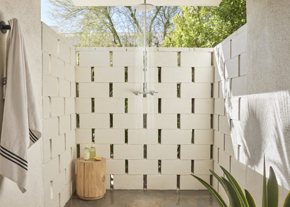 outdoor shower with lots of natural light